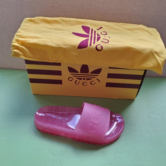 NIB Gucci x Adidas platform rubber slide sandals - IT 39/US 9 - Picture 2 of 5